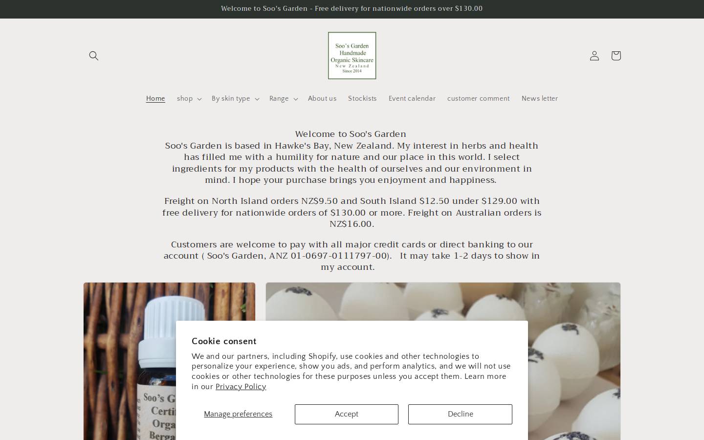 soosgarden.com homepage screenshot