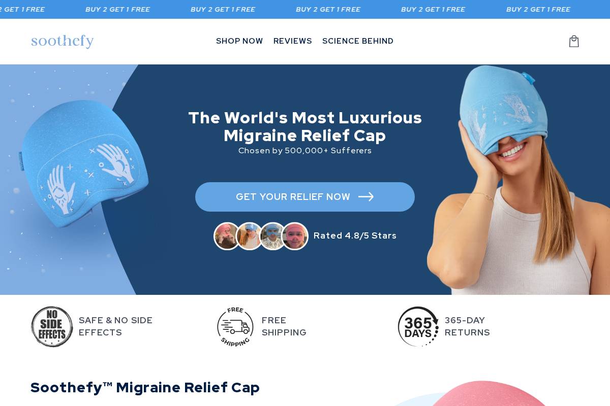 Soothefy homepage screenshot