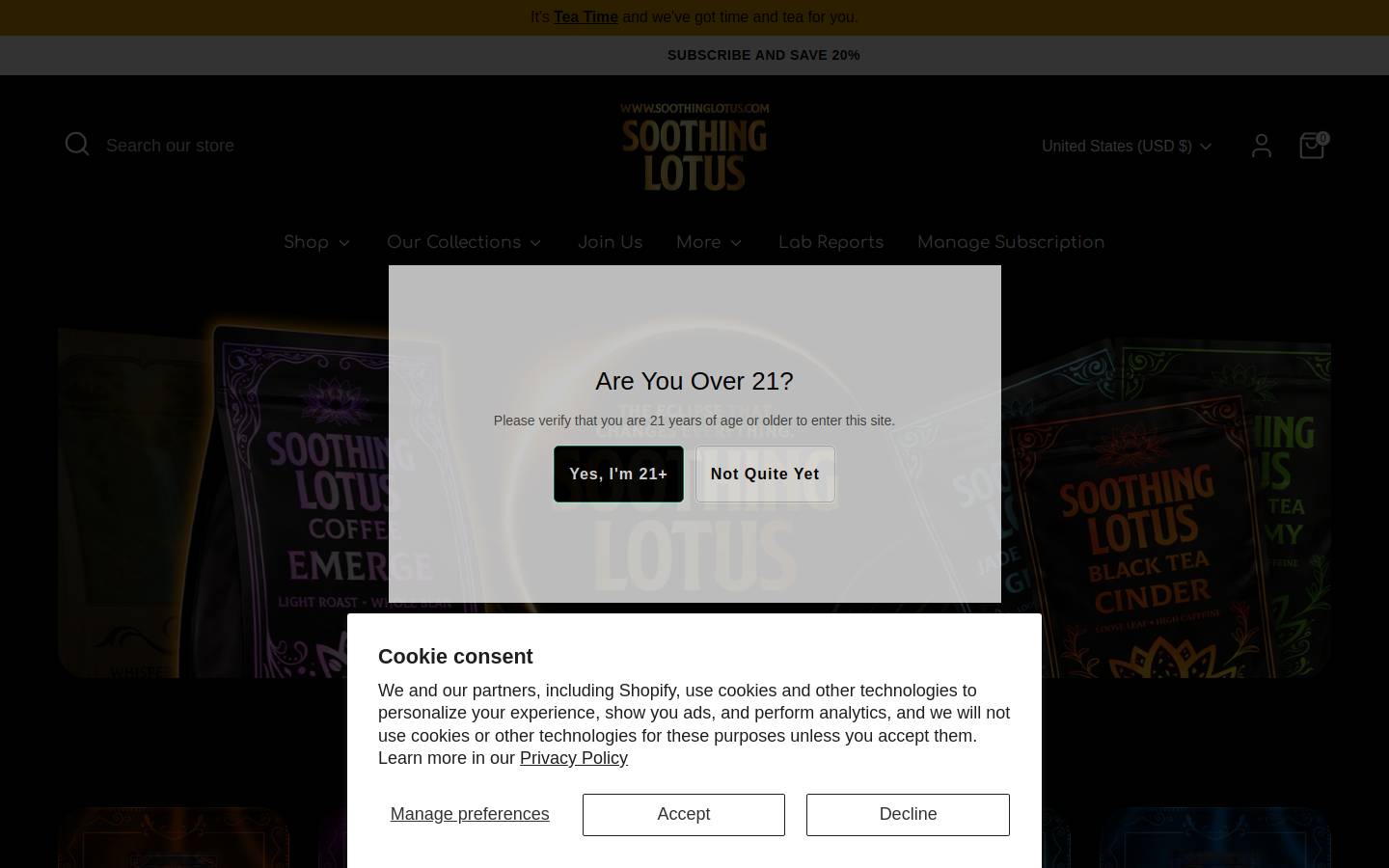 soothinglotus.com homepage screenshot