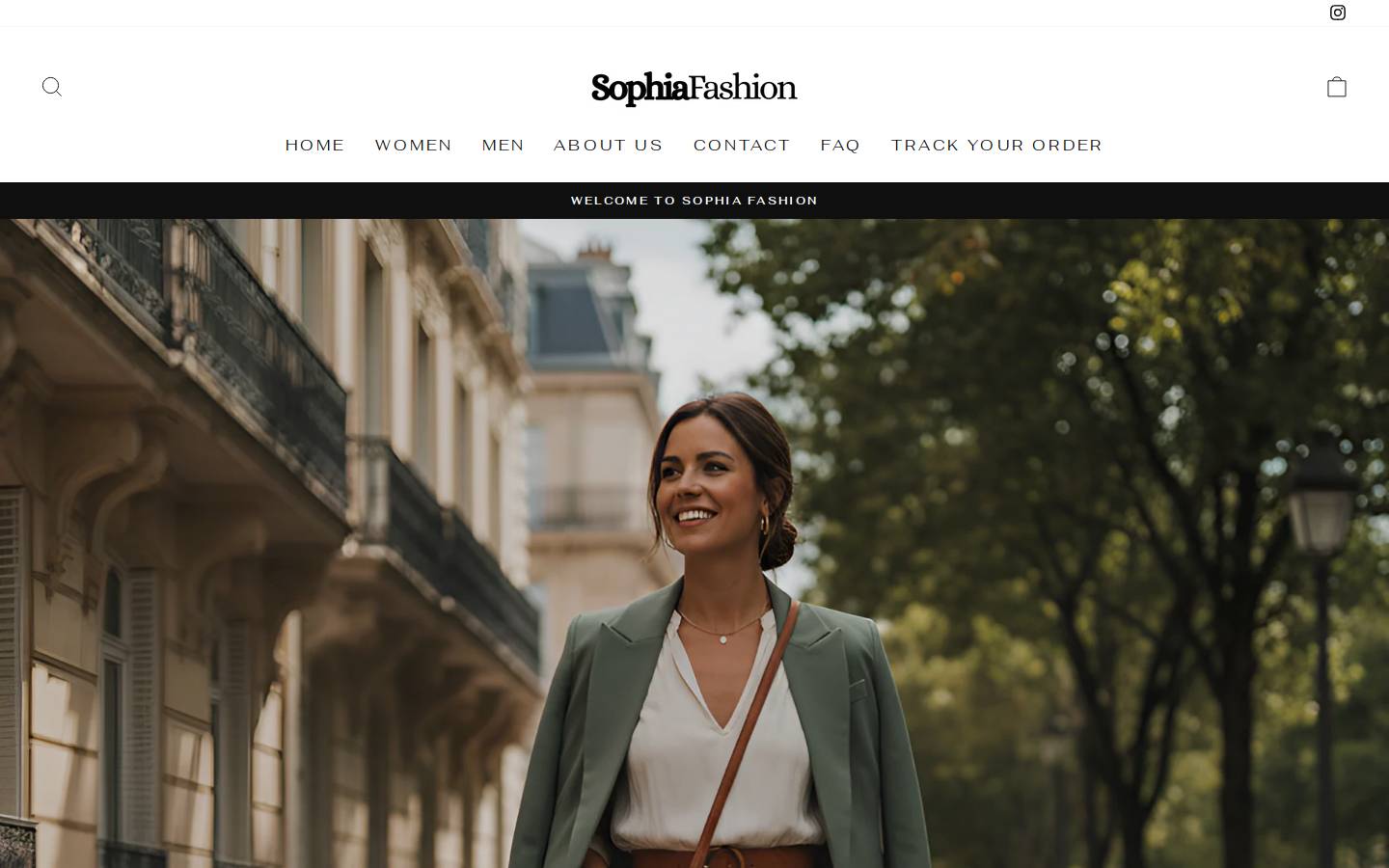 Sophia Fashion homepage screenshot