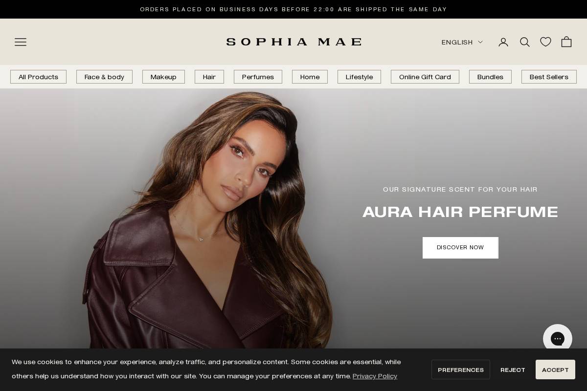 SOPHIA MAE homepage screenshot