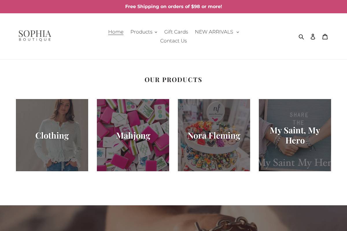 sophia.boutique homepage screenshot