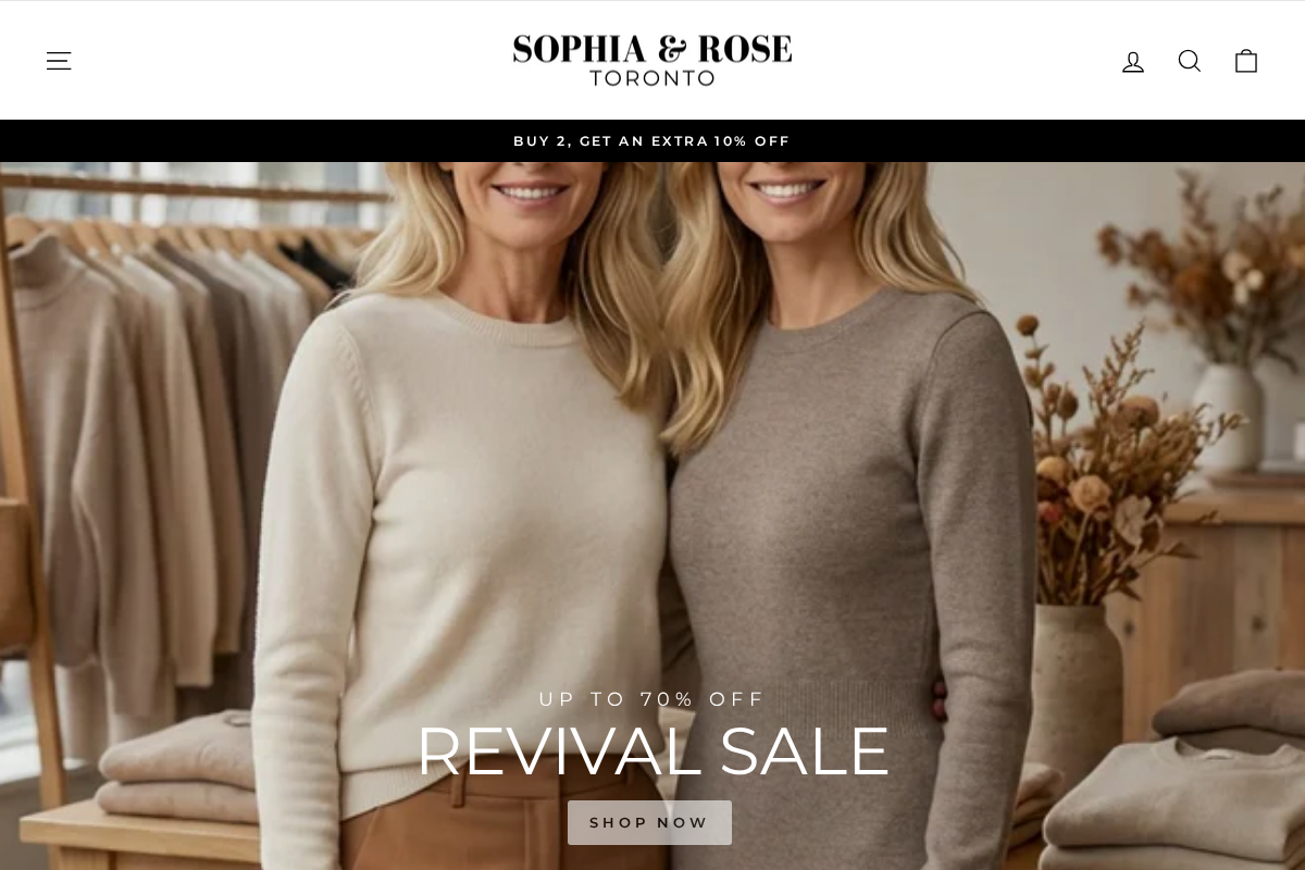 Sophia & Rose Toronto homepage screenshot