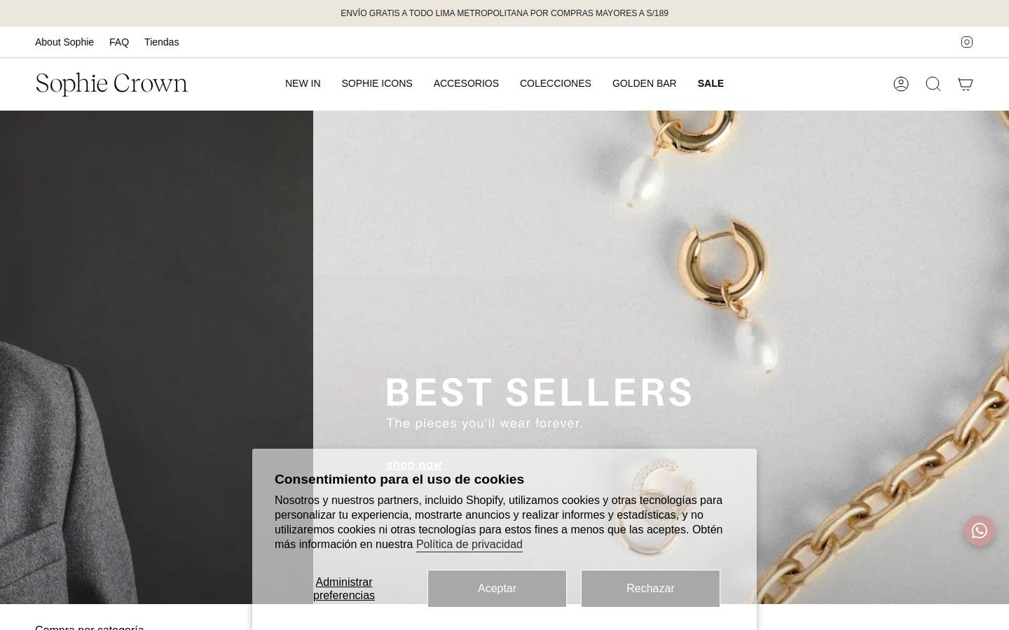 sophiecrown.com.pe homepage screenshot