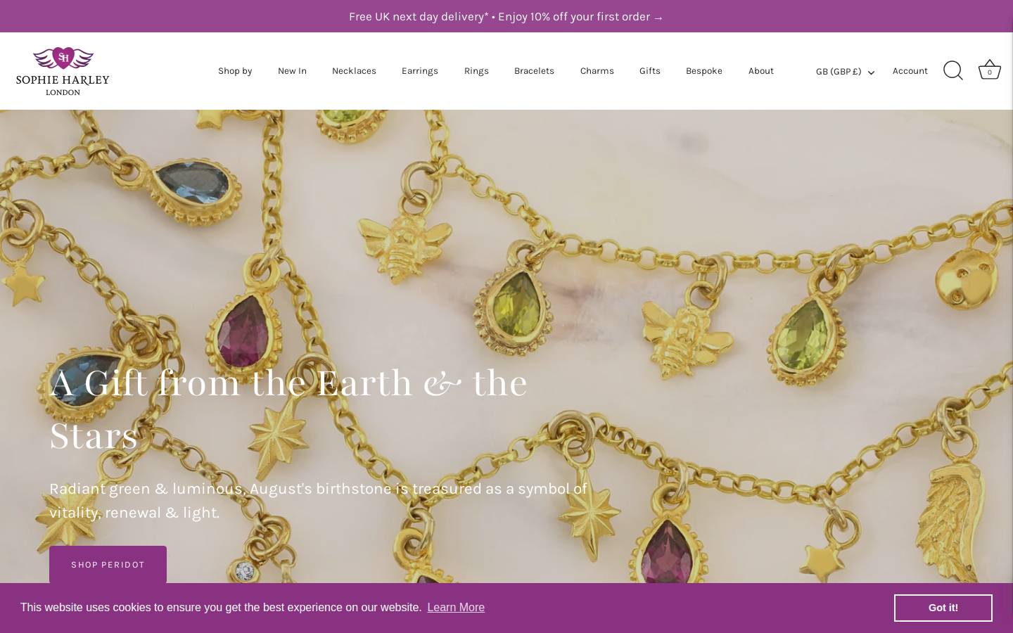 Sophie Harley homepage screenshot