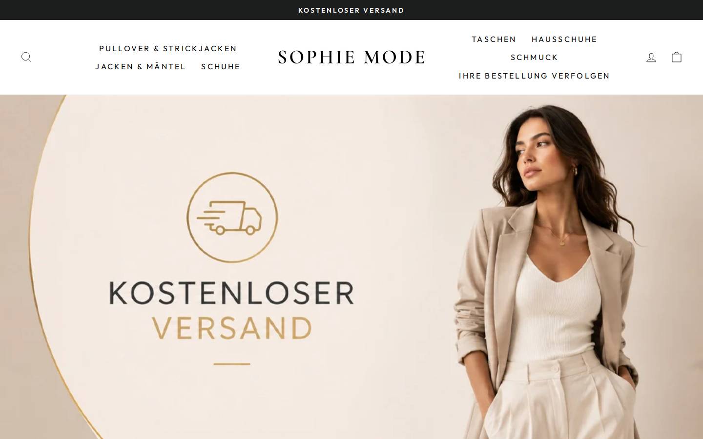 sophiemode.com homepage screenshot