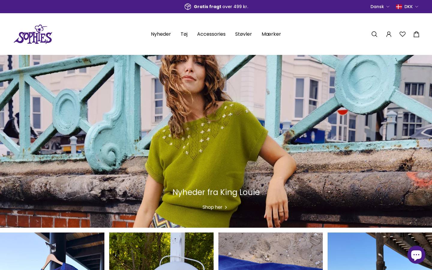 Sophies Tøjhus homepage screenshot