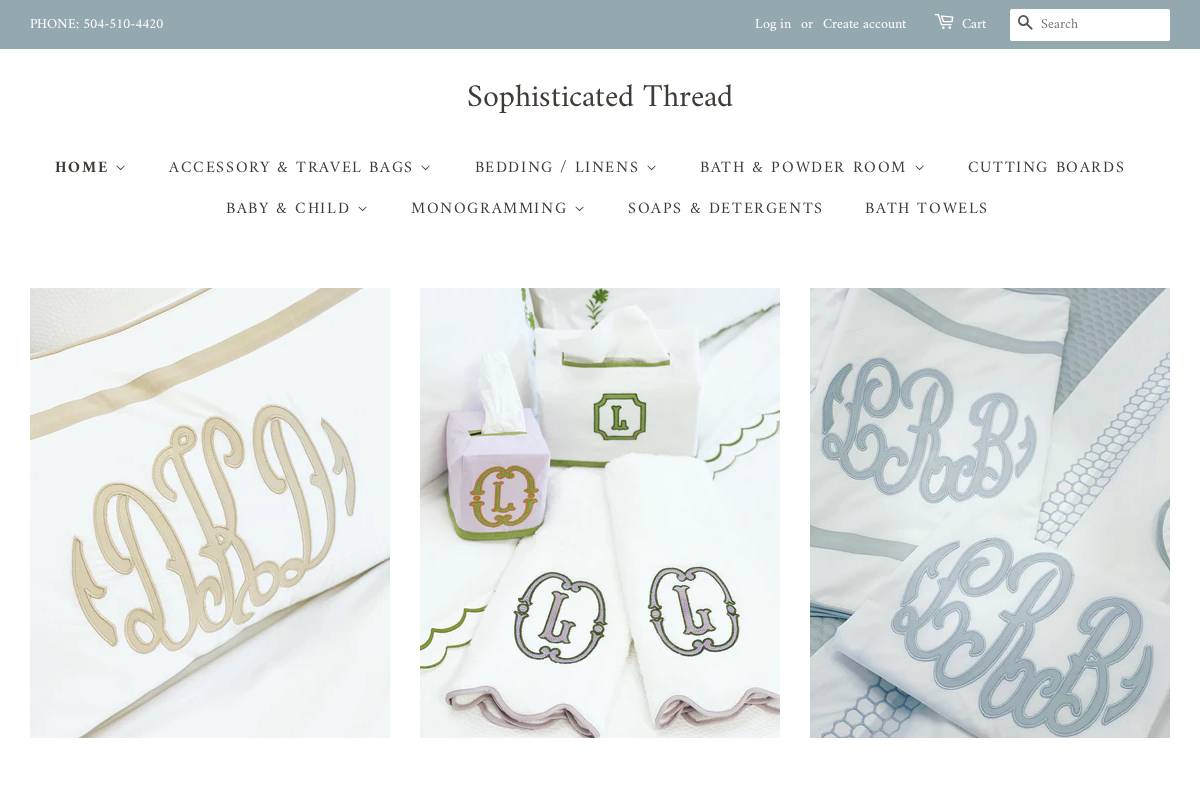 sophisticatedthread.com homepage screenshot
