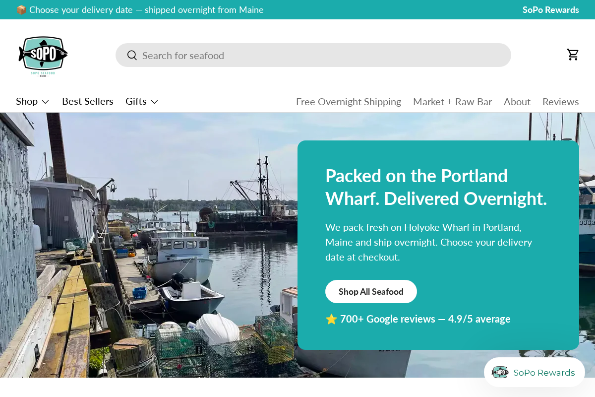 soposeafood.com homepage screenshot