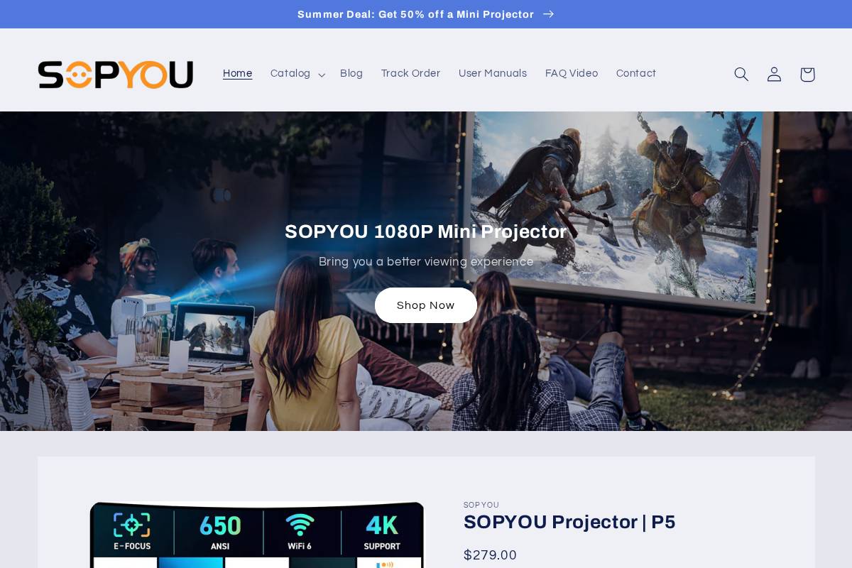 Sopyouhome homepage screenshot
