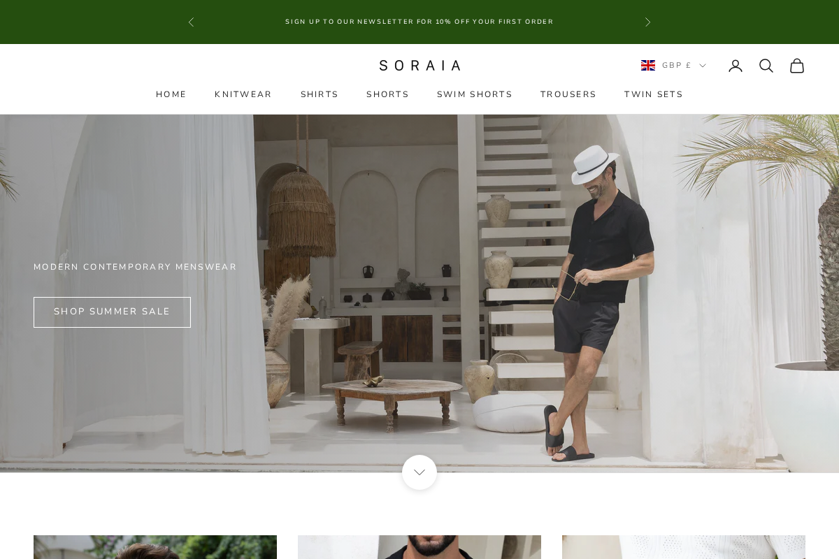 Soraia  homepage screenshot