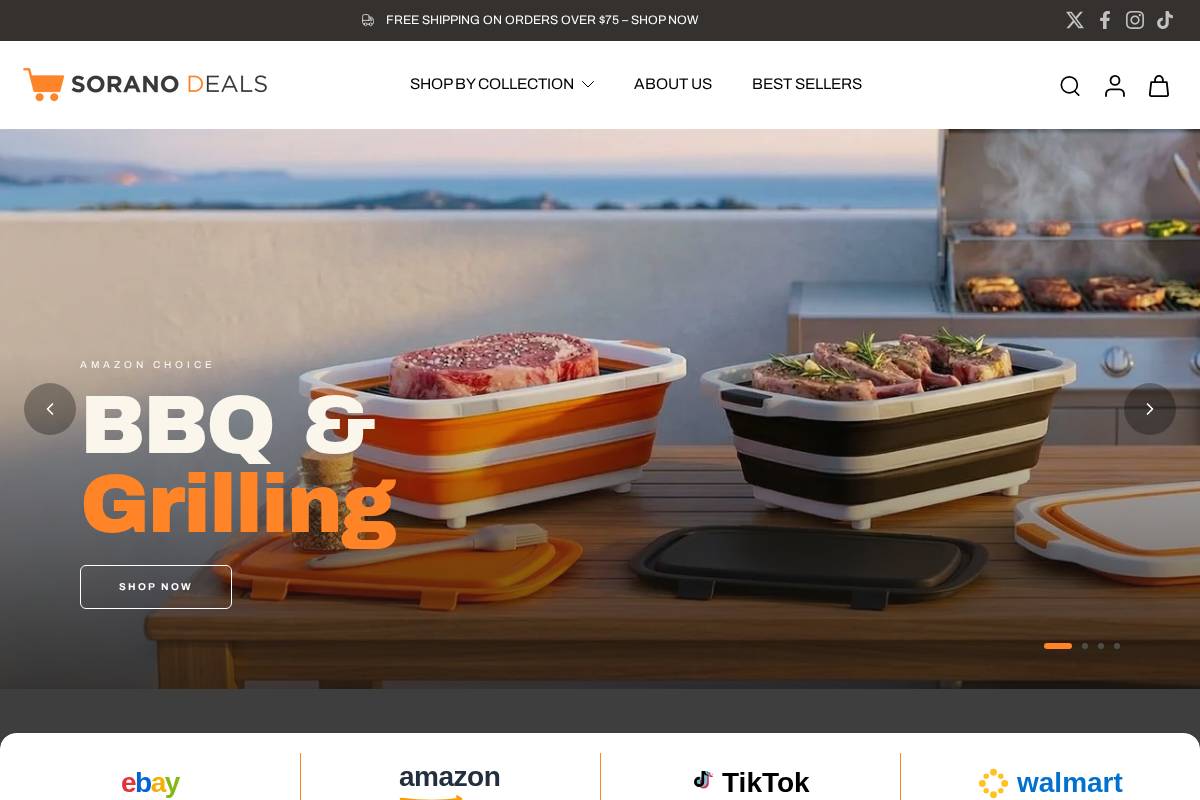 soranodeals.com homepage screenshot