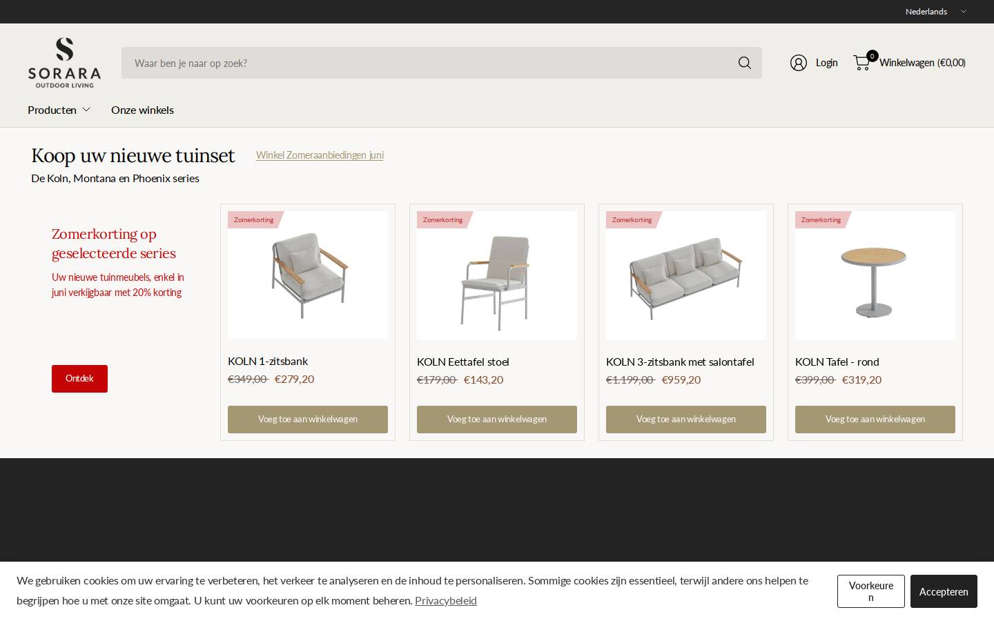 sorara.nl homepage screenshot
