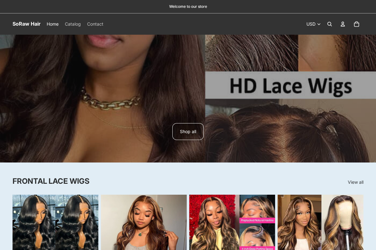 SoRaw Hair homepage screenshot