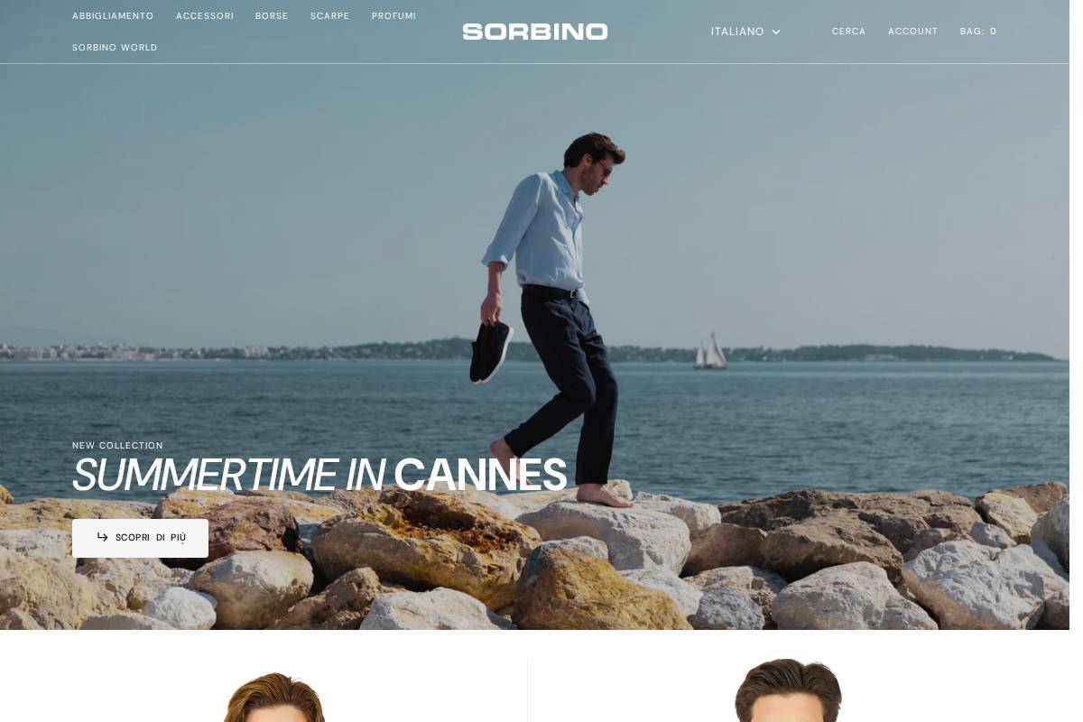 Sorbino homepage screenshot