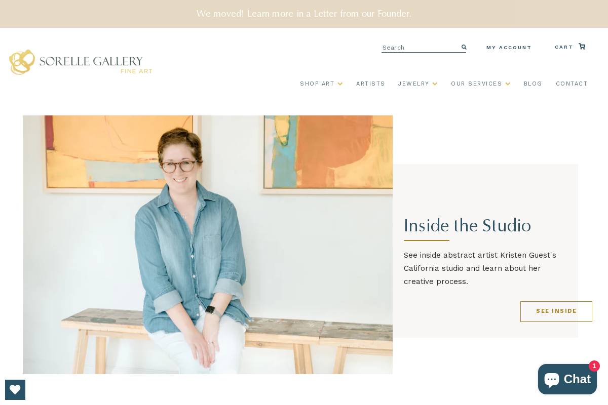 sorellegallery.com homepage screenshot