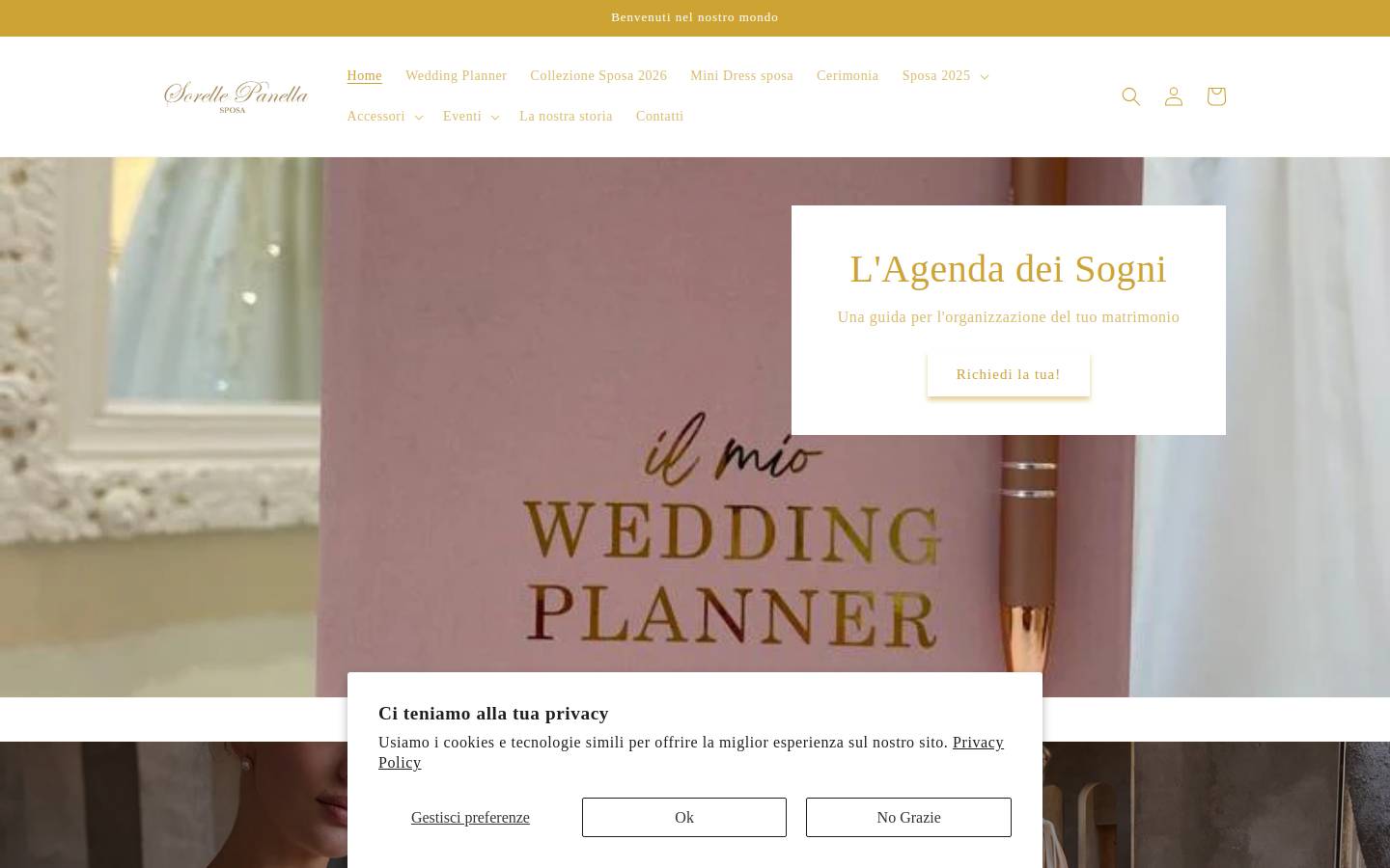 sorellepanella.it homepage screenshot