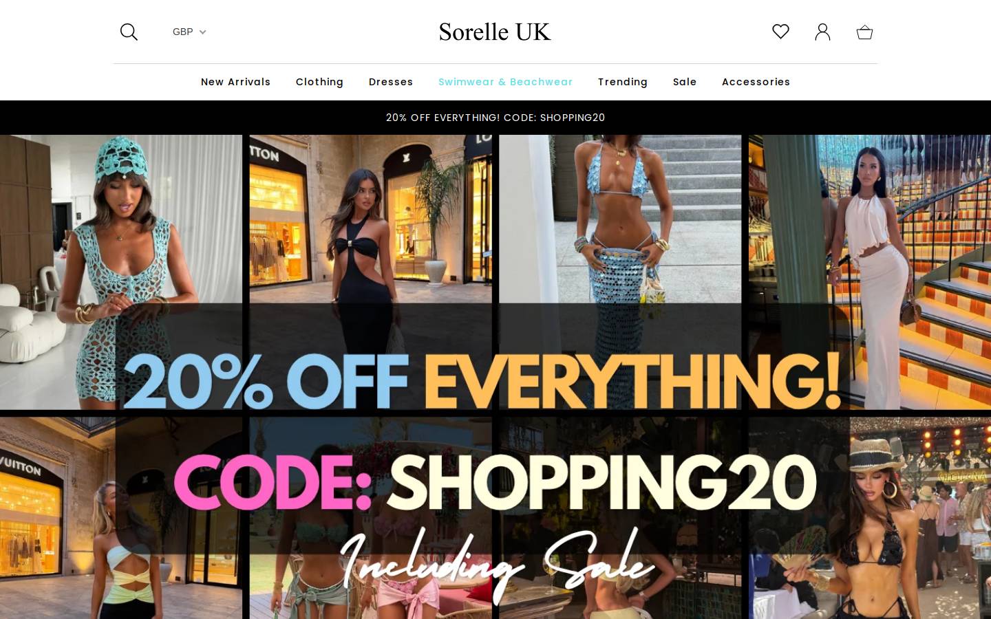 Sorelle UK homepage screenshot