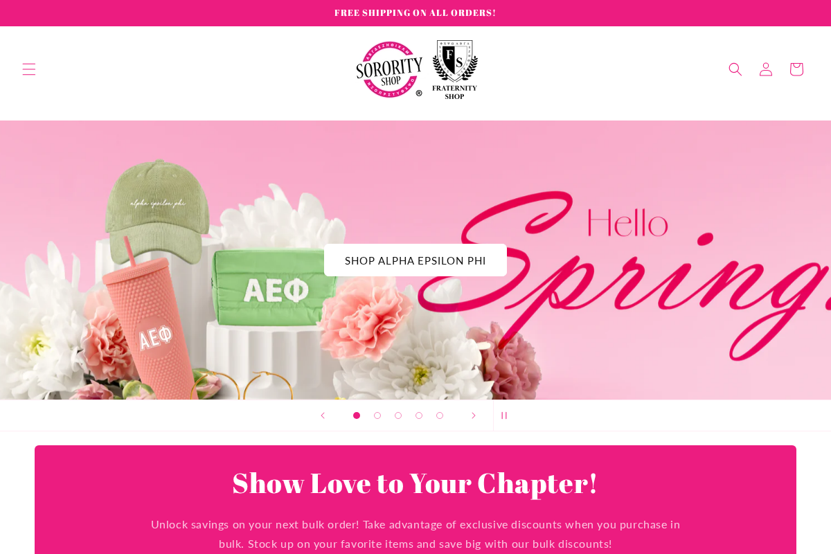 sororityshop.com homepage screenshot