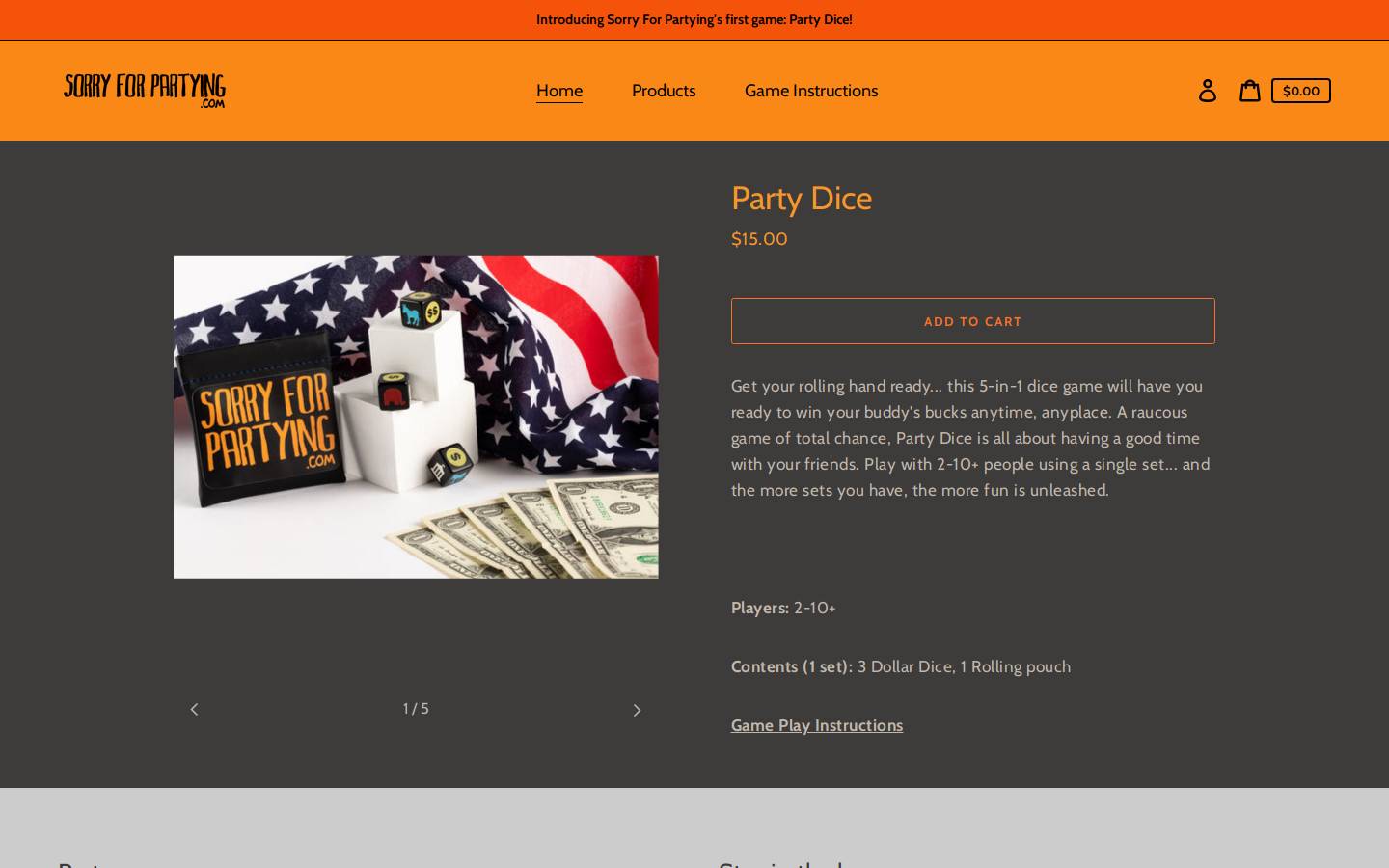 sorryforpartying.com homepage screenshot