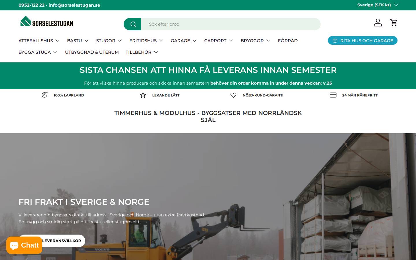 Sorselestugan homepage screenshot