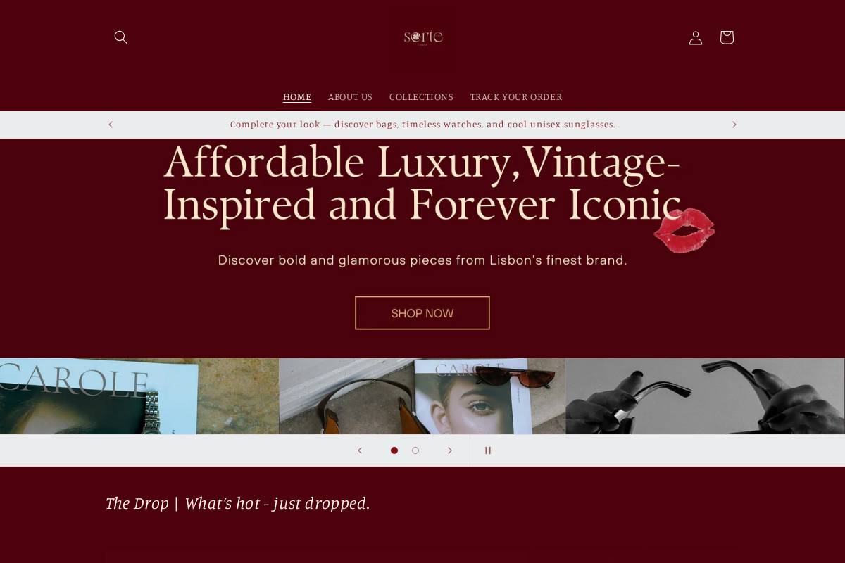 sortecollection.com homepage screenshot