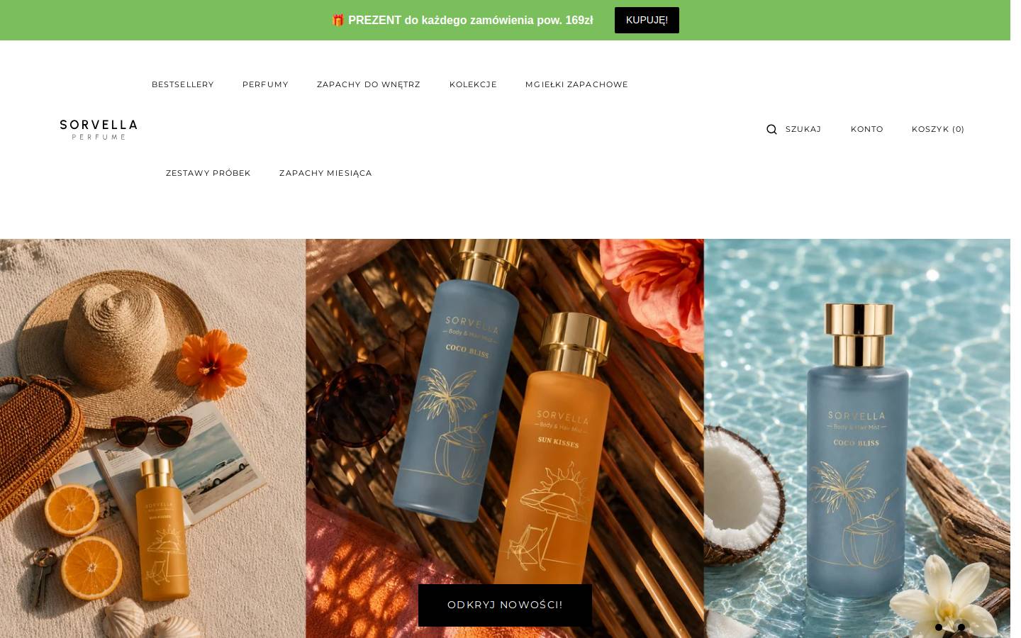 sorvellaperfume.pl homepage screenshot
