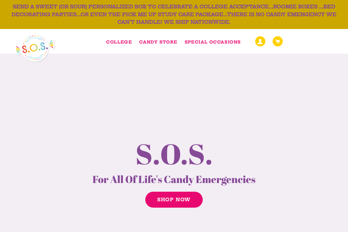 S.O.S.® Candy homepage screenshot