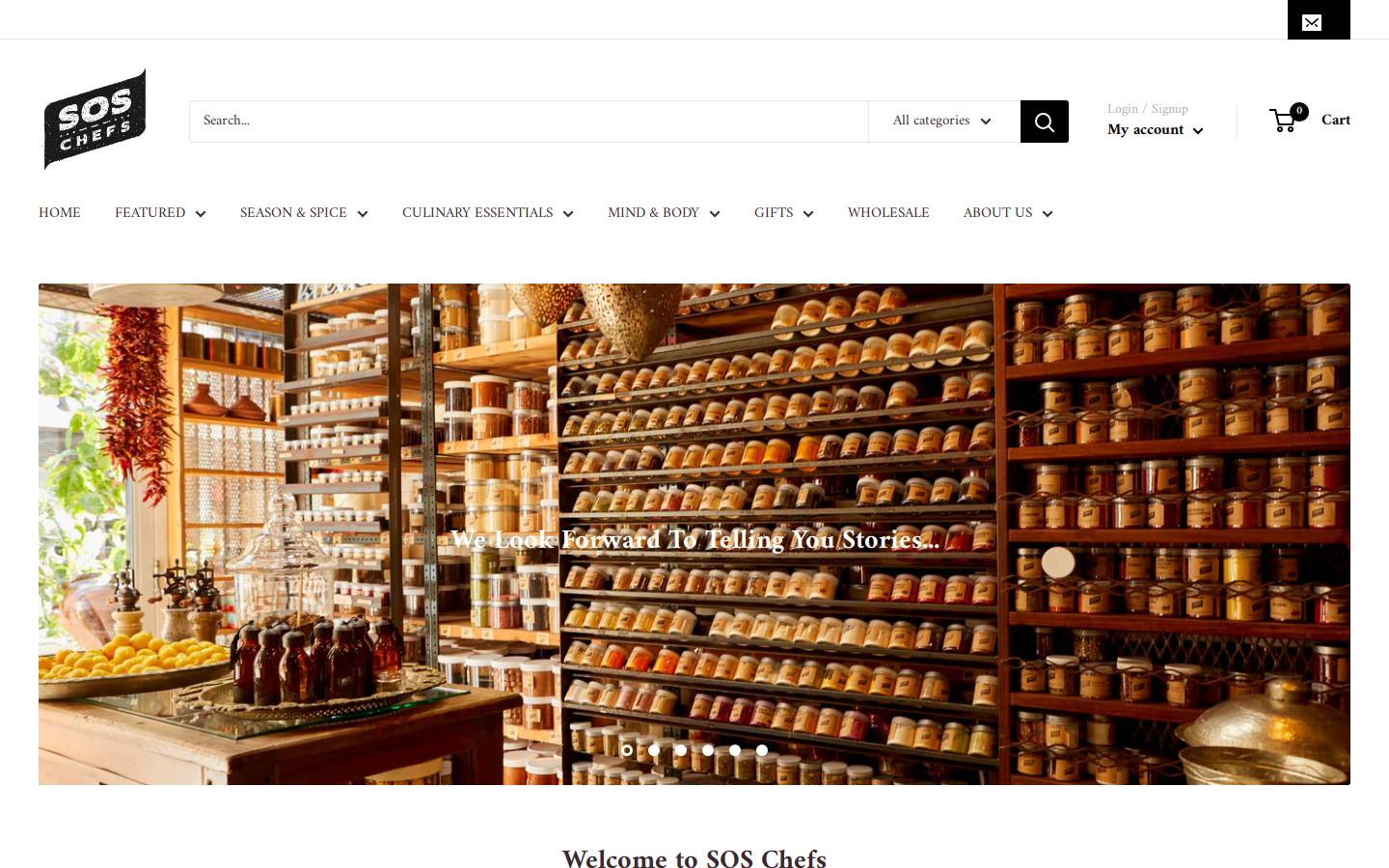 sos-chefs.com homepage screenshot