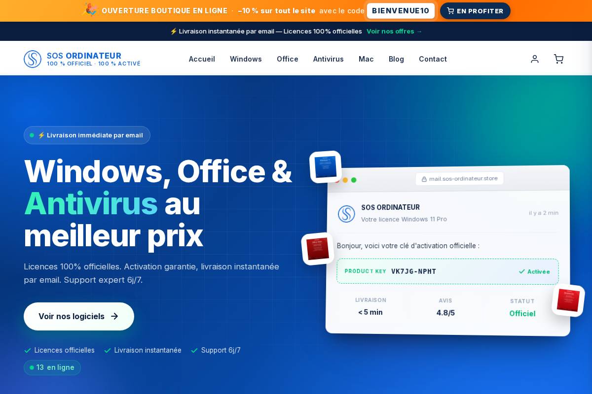 sos-ordinateur.store homepage screenshot