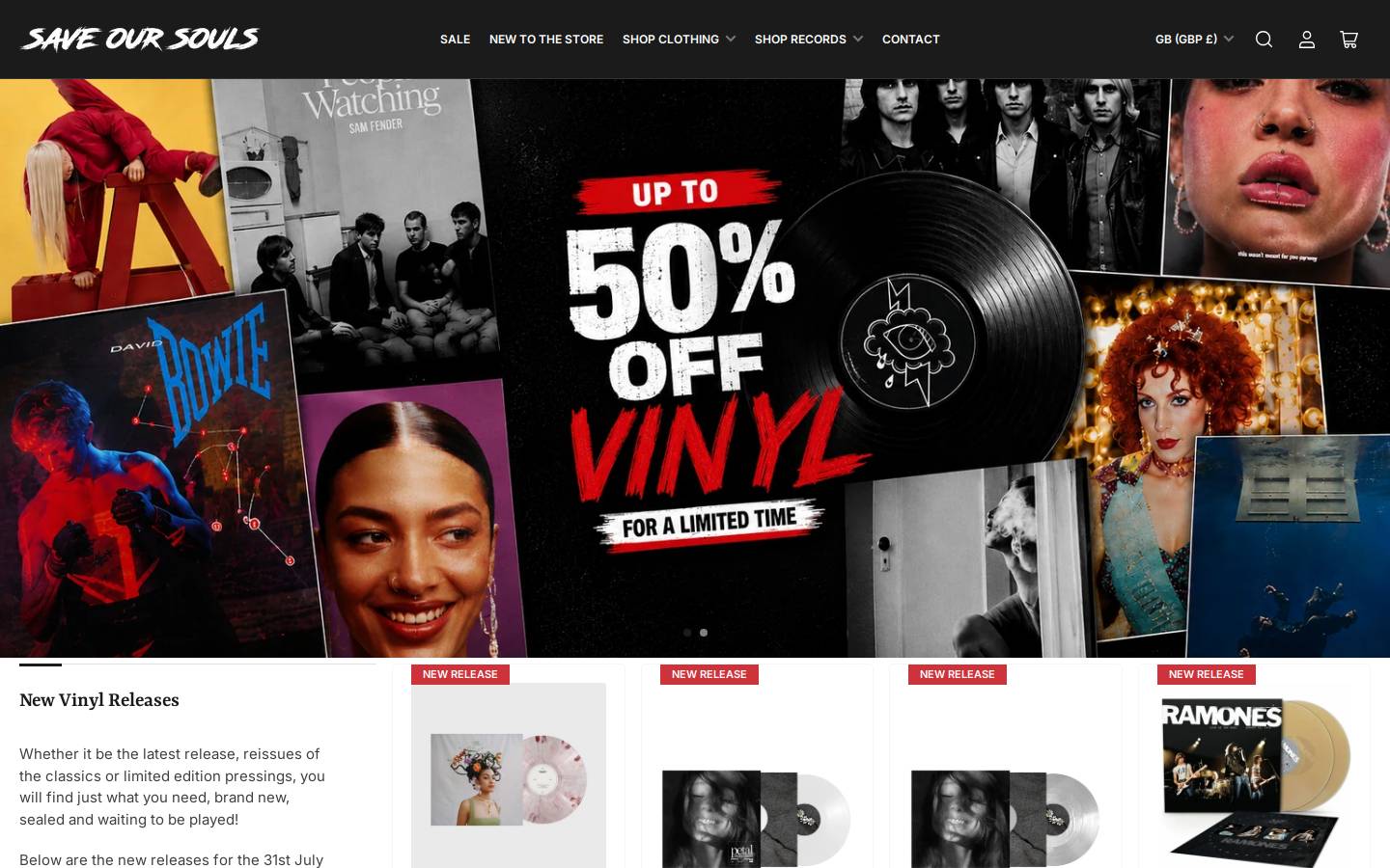 Save Our Souls Clothing homepage screenshot