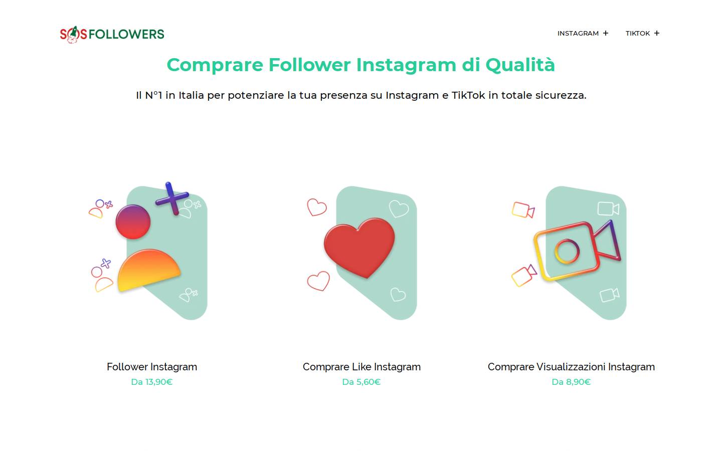 sosfollowers.it homepage screenshot