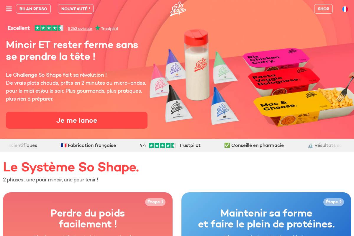 So Shape homepage screenshot