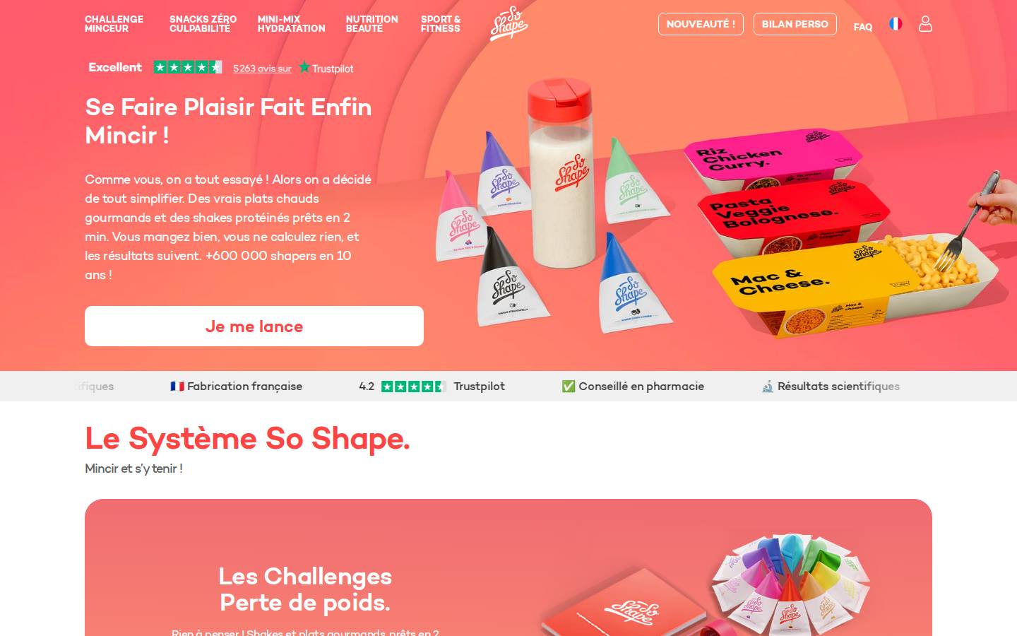 So Shape homepage screenshot