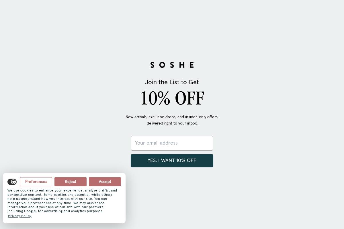 soshebeauty.com homepage screenshot