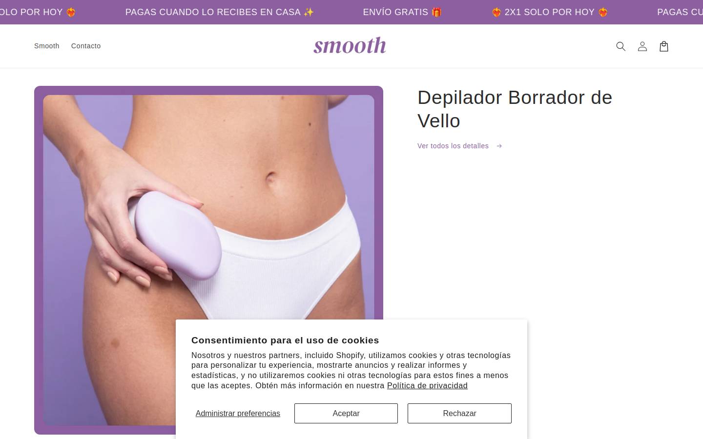 sosmooth.shop homepage screenshot
