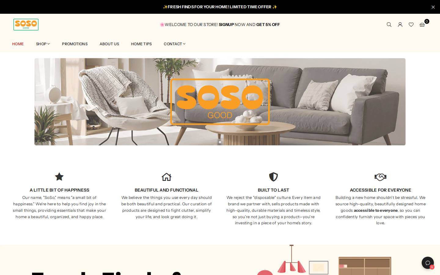 sosogood.shop homepage screenshot