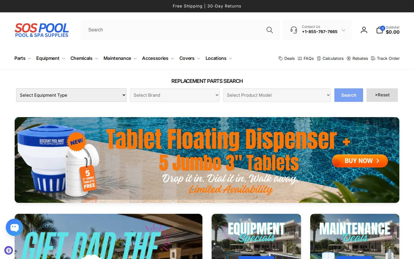 sospool.com homepage screenshot