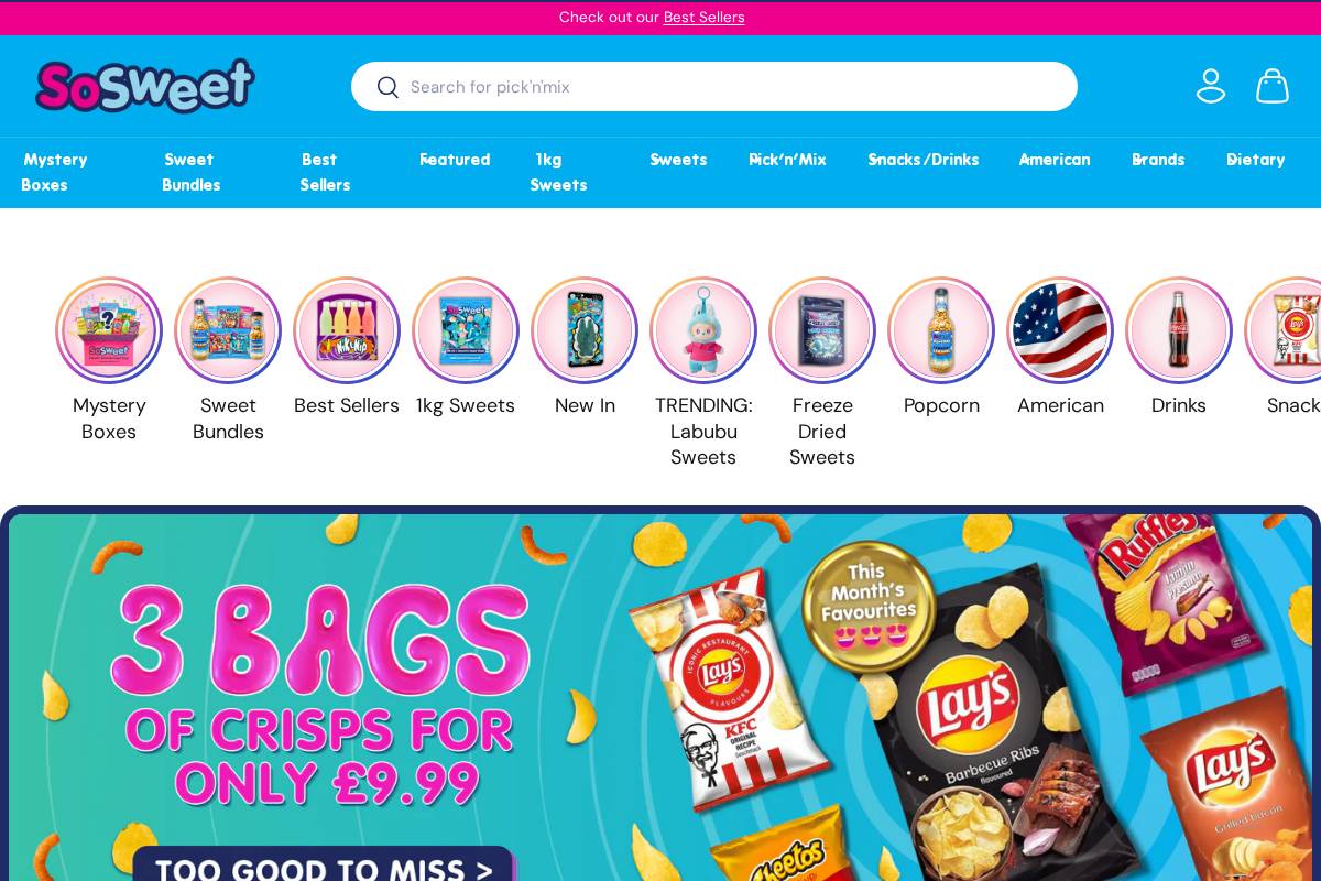 SoSweet homepage screenshot