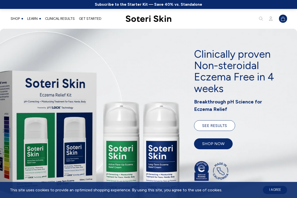 Soteriskin homepage screenshot