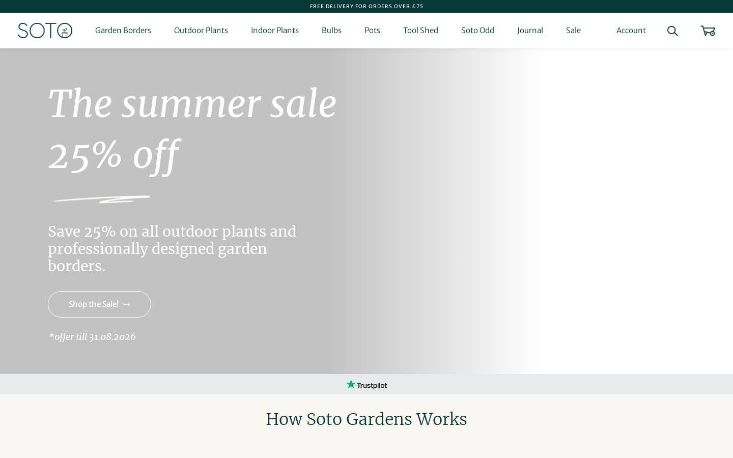 Soto Gardens homepage screenshot