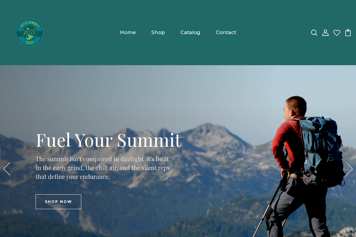 SotoSummitGear homepage screenshot