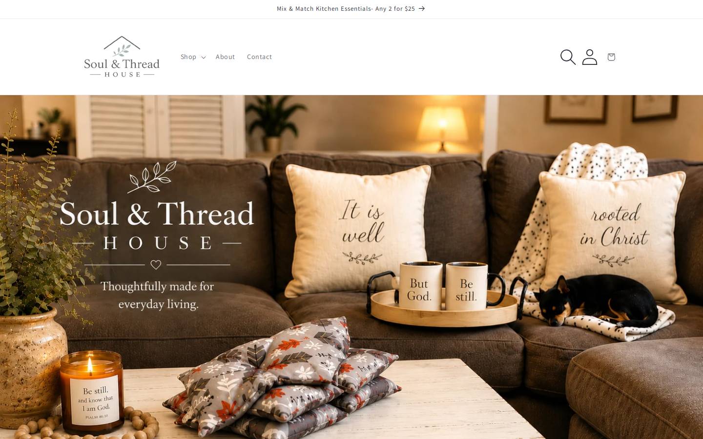 soulandthreadhouse.com homepage screenshot