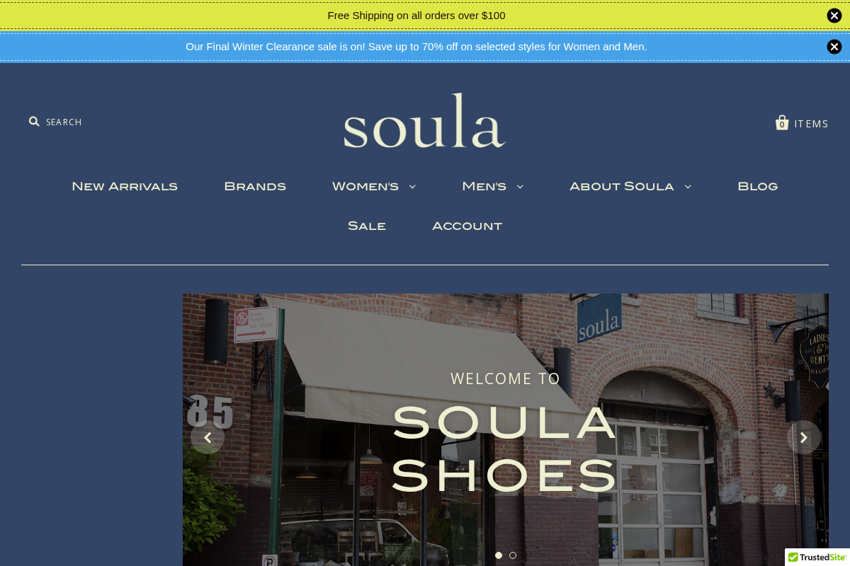 Soula Shoes homepage screenshot