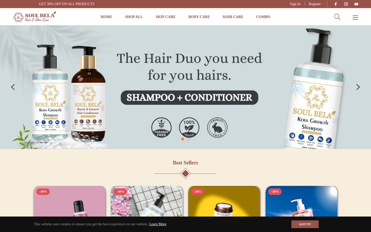 soulbela.in homepage screenshot