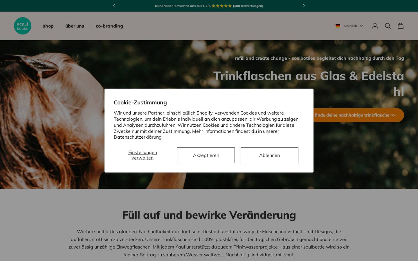 soulbottles.com homepage screenshot