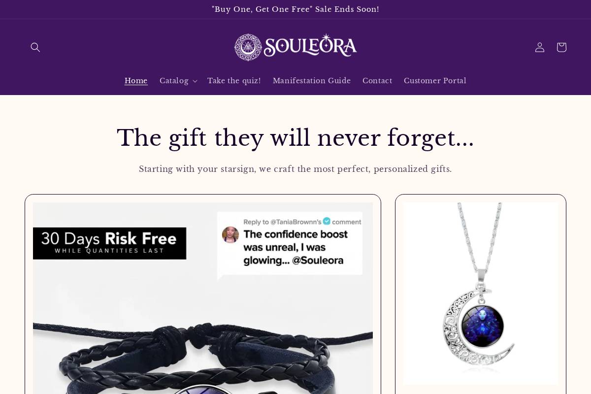 Souleora homepage screenshot