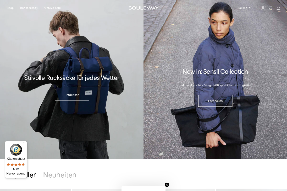 Souleway homepage screenshot