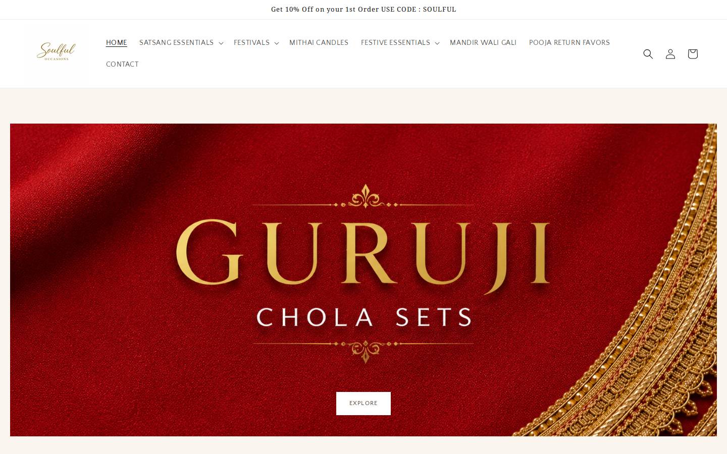 soulfuloccasions.com homepage screenshot