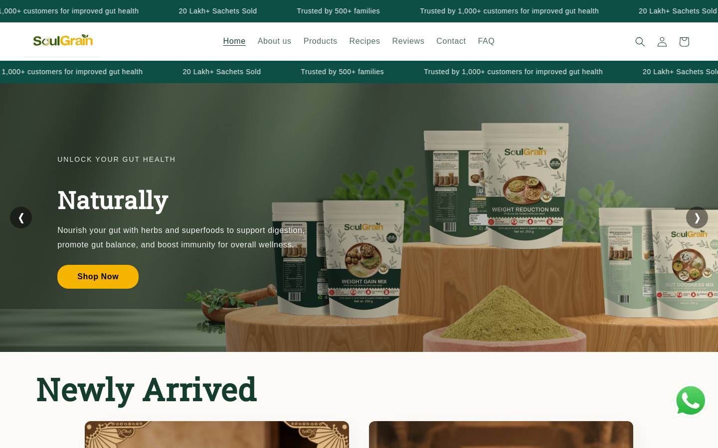 soulgrain.co.in homepage screenshot